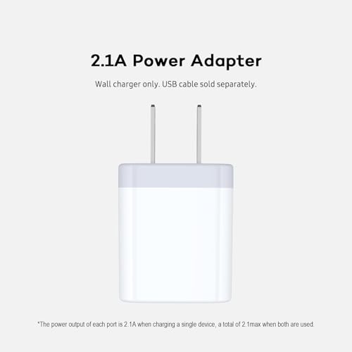 Dual Port USB Wall Charger for iPhone and Samsung Galaxy - 2-Pack