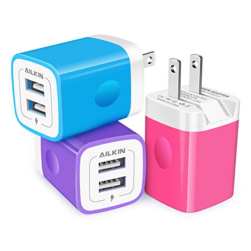 3-Pack AILKIN Fast Wall Charger for iPhone and Android Devices