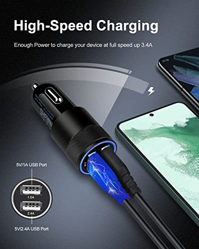 5-in-1 Car Charger Adapter for iPhone and Samsung Galaxy