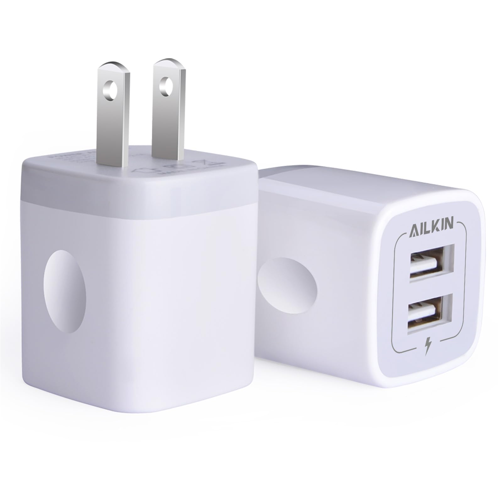Dual Port USB Wall Charger for iPhone and Samsung Galaxy - 2-Pack