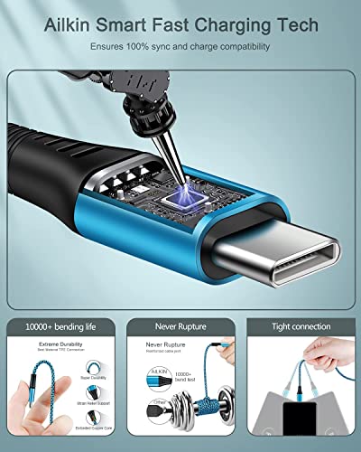 10FT USB-C Charger Cable [2 Pack] for iPhone 16/15, iPad Pro, and Android Devices