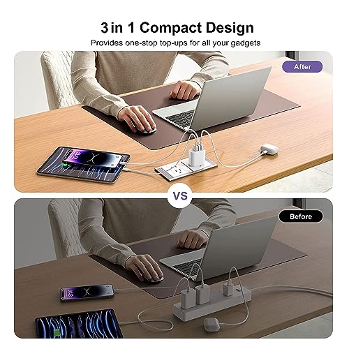 3-Pack 3-Port USB Wall Charger for iPhone, iPad, Samsung Galaxy, LG, and Android Devices