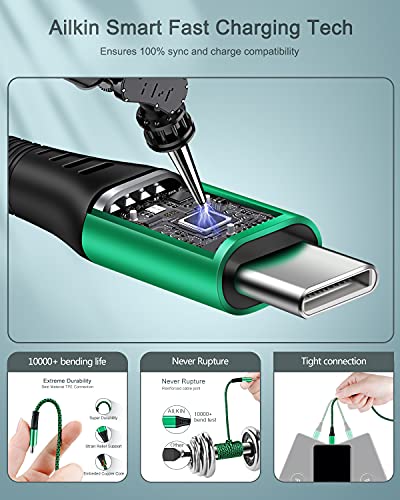 4-Pack 6FT USB Type C to USB A Cable - Fast Charging Braided Charger for Android and iPhone