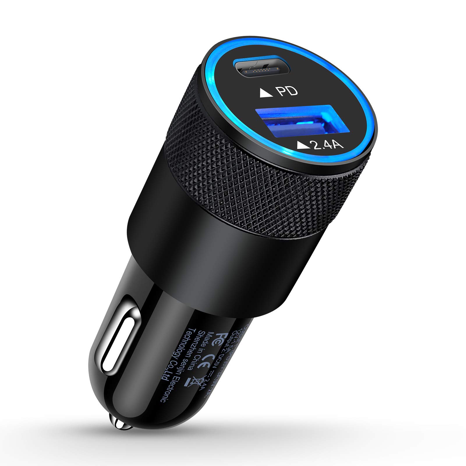 AILKIN 30W PD USB-C Car Charger with Dual Ports for Fast Charging iPhone, iPad, Samsung, LG, Google Pixel, Moto