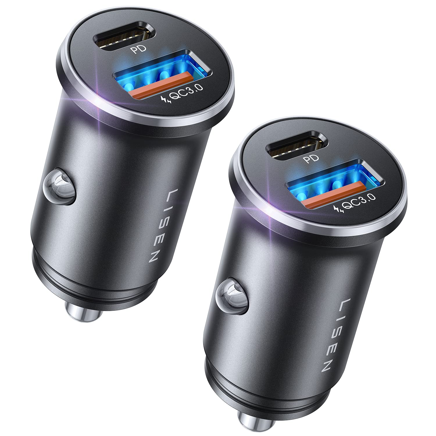 LISEN 54W USB C Car Charger - Cigarette Lighter Adapter for iPhone, Samsung, Google, and Android Devices