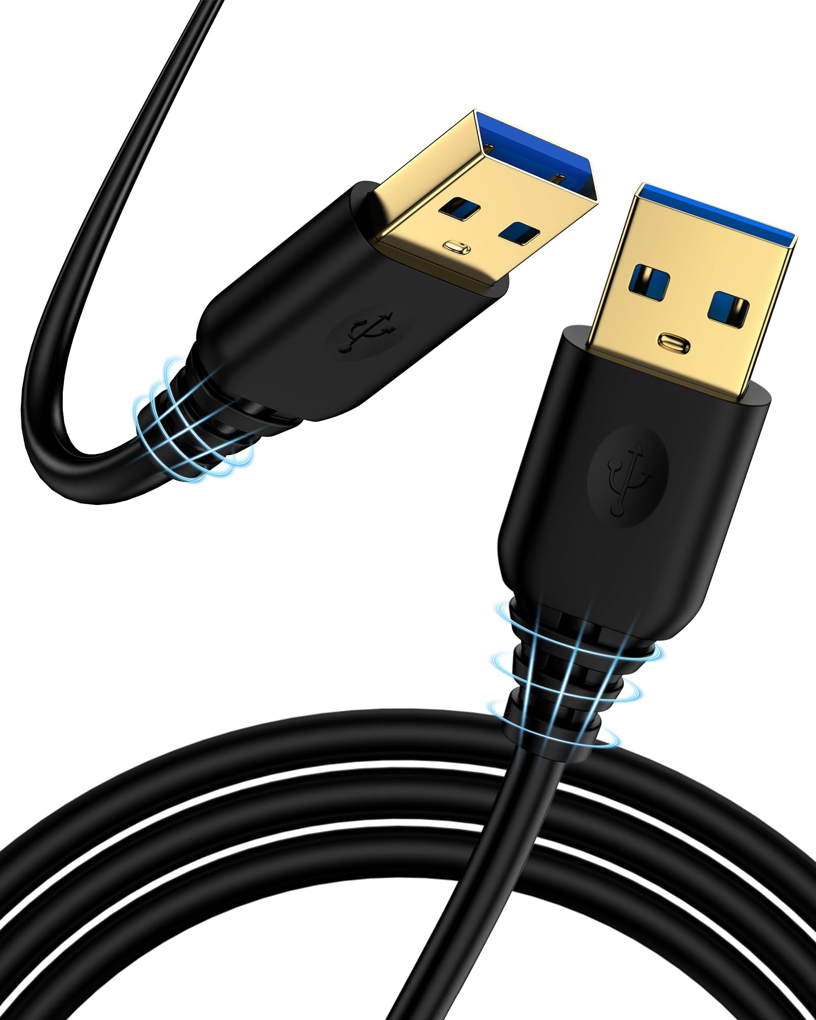 10FT USB 3.0 Type A to A Male Cable for Data Transfer - Compatible with Various Devices
