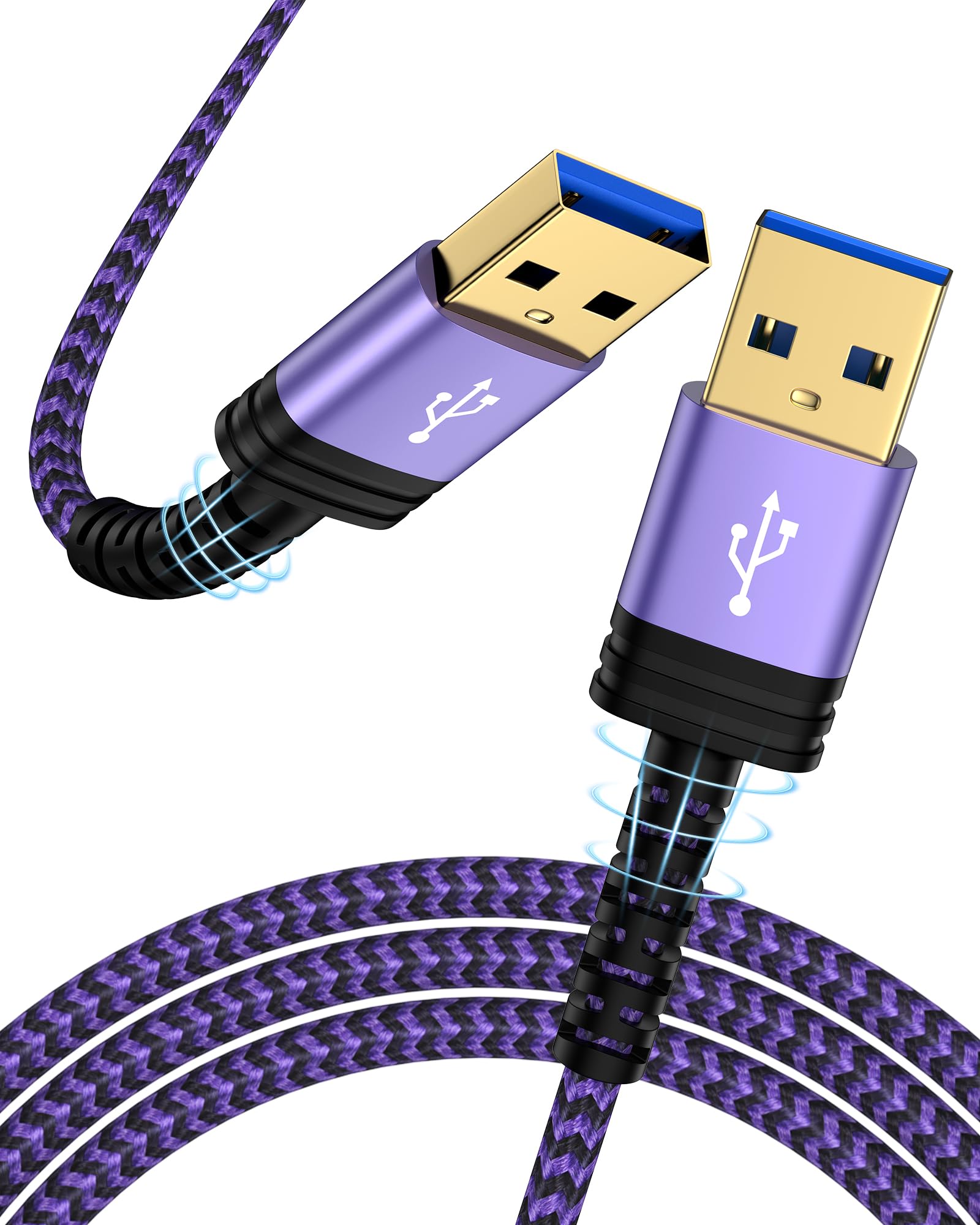 AILKIN 10 Ft USB 3.0 Male to Male High-Speed Extension Cable for Monitors, Hard Drives, and More